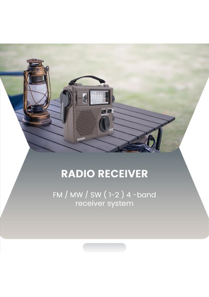 Tecsun GR-88P Dijital Radyo Alıcı Acil Durum Işık Dinamo Radyo Dahili Hoparlör Manuel El Gücü (Yurt Dışından) fiyatları
