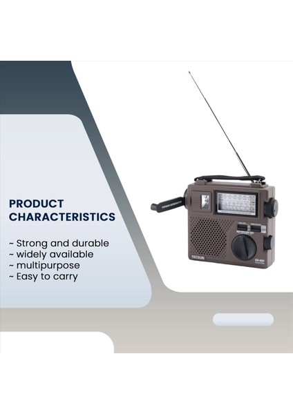 Tecsun GR-88P Dijital Radyo Alıcı Acil Durum Işık Dinamo Radyo Dahili Hoparlör Manuel El Gücü (Yurt Dışından) modelleri