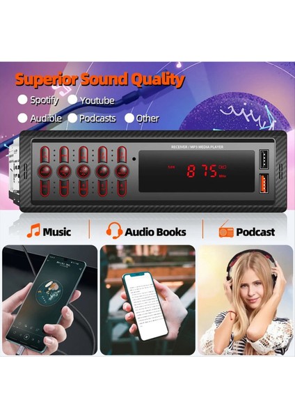 Araba Mp3 Çalar Eller Serbest Çağrı Çift USB Kablosuz Bluetooth Aux Giriş 1099 Araba Kartı Radyo Desteği Fm Işlevi (Yurt Dışından) fiyatları