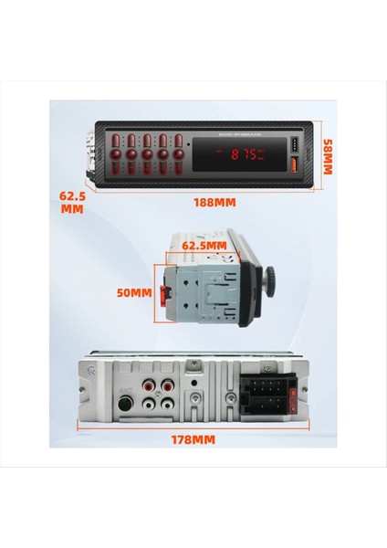 Araba Mp3 Çalar Eller Serbest Çağrı Çift USB Kablosuz Bluetooth Aux Giriş 1099 Araba Kartı Radyo Desteği Fm Işlevi (Yurt Dışından) indirimleri