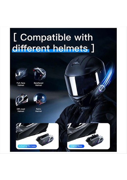 Lx5 Motosiklet Kask Kulaklıklar 10 Rider 2000M Eller Serbest Hoparlör Bluetooth 5 3 Su Geçirmez 1 Adet (Yurt Dışından) fırsatları