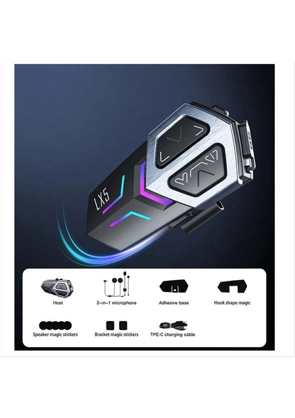 Lx5 Motosiklet Kask Kulaklıklar 10 Rider 2000M Eller Serbest Hoparlör Bluetooth 5 3 Su Geçirmez 1 Adet (Yurt Dışından) indirimleri