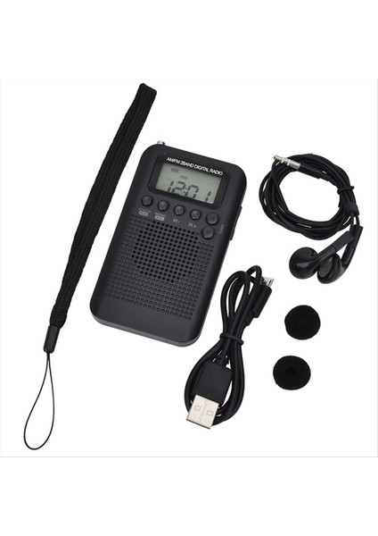 Am/fm Radyo LCD Ekran Cep Elde Taşınağı Dijital Çift Bant Alıcı Taşınabilir Hoparlör Siyah (Yurt Dışından) fiyatları