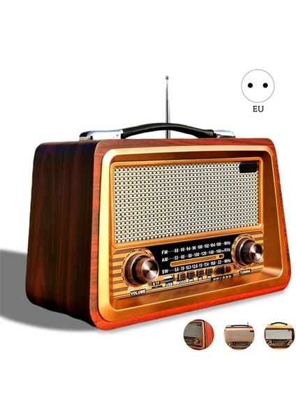 Retro Taşınabilir Radyo Kablosuz Bluetooth Hoparlör Stereo Am/fm Radyo Alıcı Oynatıcı USB Tf Aux Mp3 Klasik Stil (Yurt Dışından) fiyatları