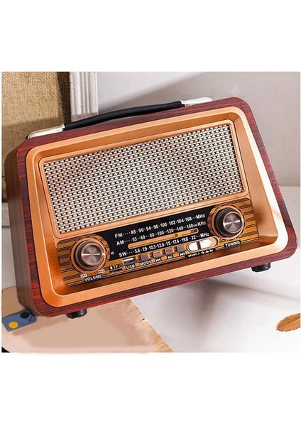 Retro Taşınabilir Radyo Kablosuz Bluetooth Hoparlör Stereo Am/fm Radyo Alıcı Oynatıcı USB Tf Aux Mp3 Klasik Stil (Yurt Dışından) modelleri