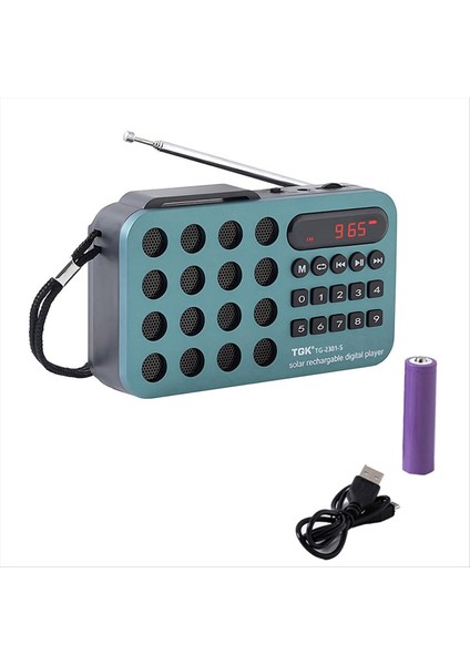 Tgk Güvenilir Fm Radyo Güneşçi Şarjı Kablosuz Radyo Desteği USB Tf Kart Oynat Bluetooth Radyo Alıcı Mavi (Yurt Dışından)