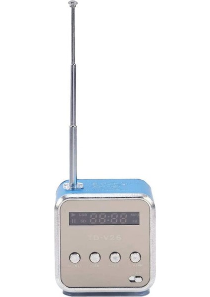 TD-V26 Dijital Mini Fm Radyo Hoparlör Alıcı LCD Stereo Hoparlör Desteği Mikro-Tf Kart Mp3 Müzik Oyuncusu (Mavi) (Yurt Dışından) fiyatları