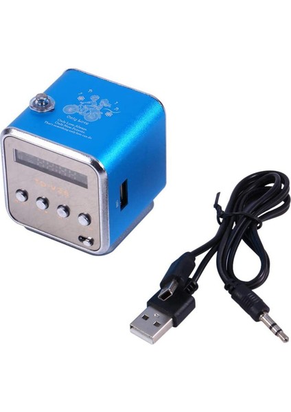 TD-V26 Dijital Mini Fm Radyo Hoparlör Alıcı LCD Stereo Hoparlör Desteği Mikro-Tf Kart Mp3 Müzik Oyuncusu (Mavi) (Yurt Dışından) modelleri