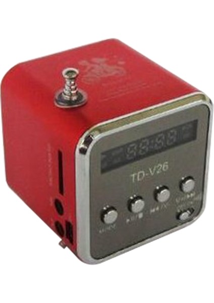 TD-V26 Dijital Taşınabilir Mini Fm Radyo Alıcı LED Hoparlör Kablosuz Hoparlör Mp3 Desteği Sd/tf Kart Kırmızı (Yurt Dışından) fiyatları