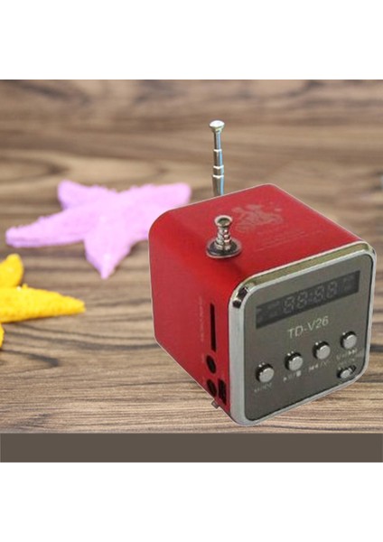 TD-V26 Dijital Taşınabilir Mini Fm Radyo Alıcı LED Hoparlör Kablosuz Hoparlör Mp3 Desteği Sd/tf Kart Kırmızı (Yurt Dışından) modelleri