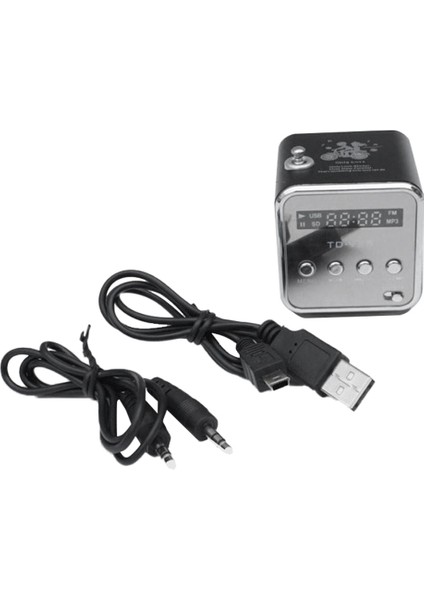 TD-V26 Dijital Taşınabilir Mini Fm Radyo Alıcı LED Hoparlör Kablosuz Hoparlör Mp3 Desteği Sd/tf Kart Siyah (Yurt Dışından)