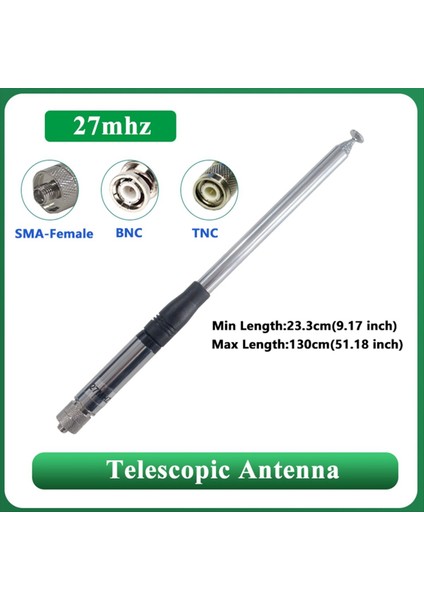 27MHZ Teleskopik Anten Tnc Konektörü Kısa Dalga Radyoları Için Aten Walkie Tallie Rod Anten (Yurt Dışından) fırsatları