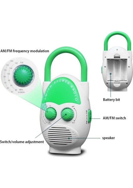 Mini Am Fm Taşınabilir Duş Radyo Su Geçirmez Hoparlör Banyo Radyo Ayarlanabilir Hacim Ekleme Kartı (Yurt Dışından) indirimleri