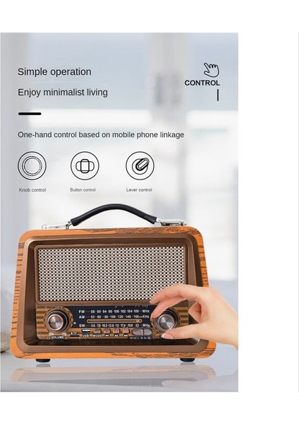 Taşınabilir Ahşap Retro Radyo Kablosuz Bluetooth Hoparlörler Hif Stereo Am/fm Radyo Oynatıcı USB Tf Aux Mp3 Maun Renk (Yurt Dışından) fiyatları