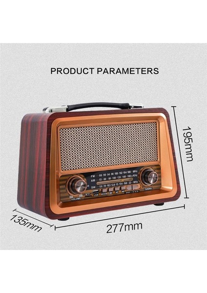 Taşınabilir Ahşap Retro Radyo Kablosuz Bluetooth Hoparlörler Hif Stereo Am/fm Radyo Oynatıcı USB Tf Aux Mp3 Maun Renk (Yurt Dışından) modelleri