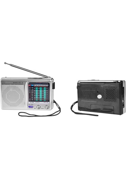 2 Adet Am/fm/sw Taşınabilir Radyo Kapalı Dış Mekan Acil Kullanım Radyosu Hoparlör Kulaklıklı Siyah ve Gümüş (Yurt Dışından) fiyatları