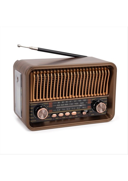 Taşınabilir Radyo Fm Am Sw Çok Bantlı Vintage Radios Kablosuz Bluetooth Hoparlör Destek Usb/tf Mp3 Oynatma (Yurt Dışından)