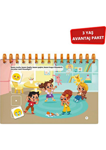 3 Yaş Dikkat-Etkinlik Seti ve Cırt Cırtlı Vakti Kitabı Kolektif Yazar