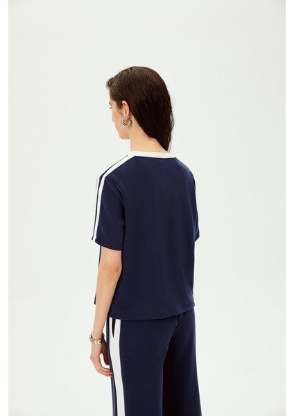 Bisiklet Yaka Düşük Kol Modal Karışımlı Örme Kumaş T-Shirt fiyatları