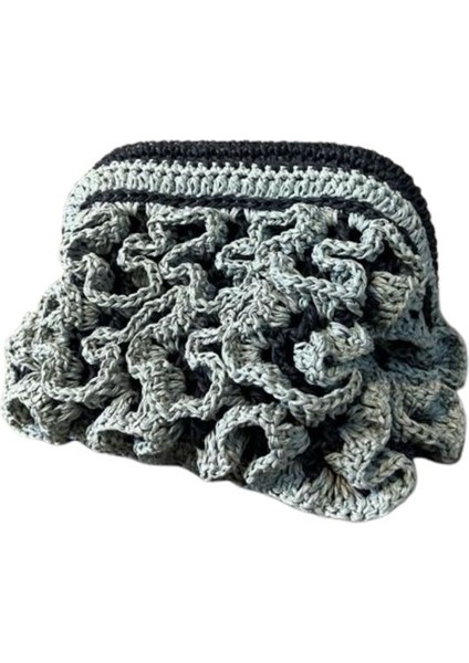 4273 El Yapımı Fırfır Model Kağıt Ip Clutch Çanta / 15 x 20 cm indirimleri