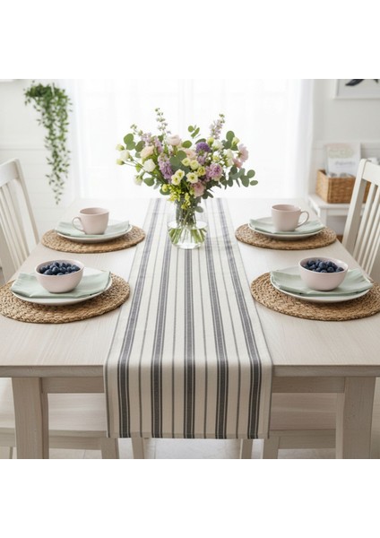 1 Adet Runner,çizgi Desenli 100% Pamuk Runner,yıkanabilir Runner 40X140 cm fırsatları