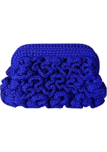 3992 El Yapımı Fırfırlı Model Makrome Ip Clutch Çanta / 15 x 25 cm