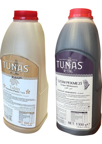Üzüm Pekmezi 1300 gr + Tahin 1000 gr Bidon 2 Li Set