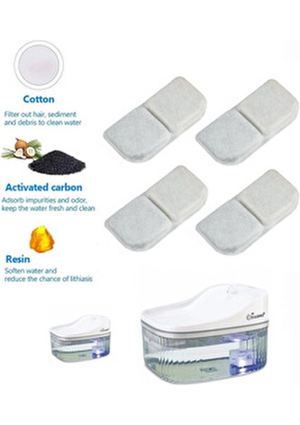 Aktif Karbon Yedek Filtre 4 Adet Plastik Su Pınarı 3 lt Beyaz Renk Üçlü Set modelleri