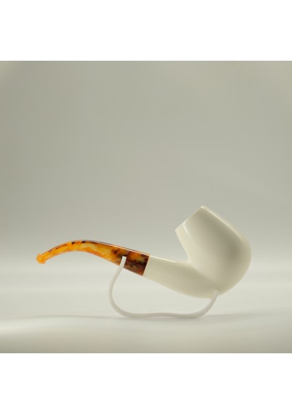 El Yapımı Eskişehir Lületaşı Pipo – Klasik Kavisli Yumurta Model, Akrilik Kehribar Ton Ağızlık modelleri