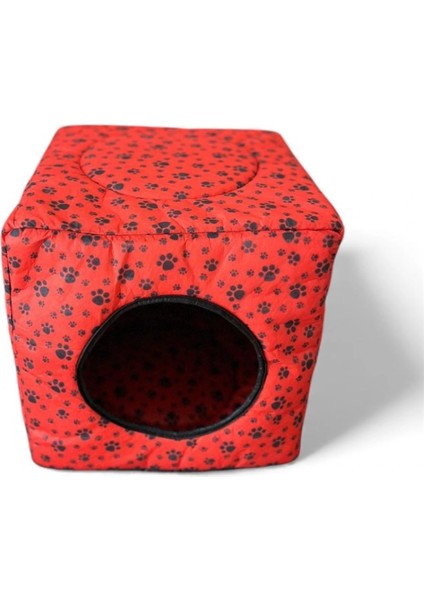 Üç Fonksiyonlu Kedi Yatağı - Kırmızı