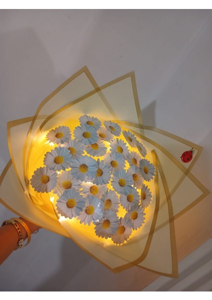 Beyaz Led'li Papatya Buketi fiyatları