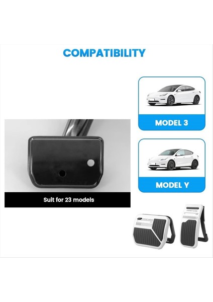 Tesla Model Y Model 3 2023 Pedal Kapakları Için, Gaz Pedalı Pedalı Hızlandırıcı Pedalı Kapak Aksesuarları (Gümüş) (Yurt Dışından) fiyatları