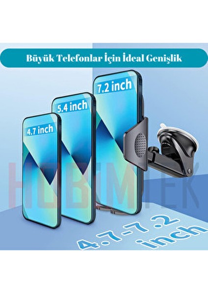 Hb-01 Otomatik Klipsli Yüksek Kalite Araba Telefon Tutucu Cam ve Torpido İçin Ayarlanabilir