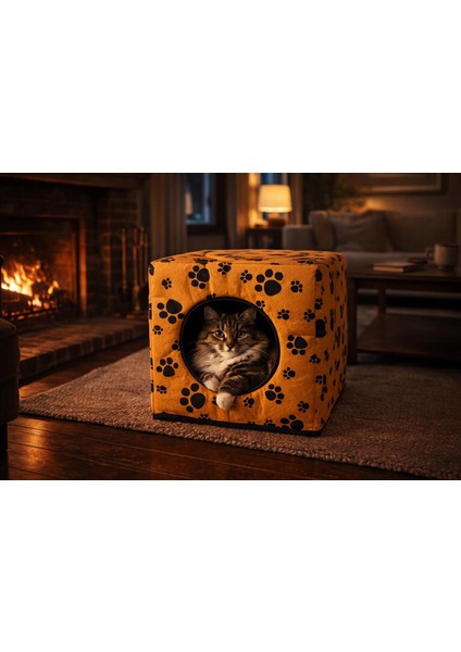 Üç Fonksiyonlu Kedi Yatağı - Turuncu fırsatları