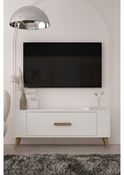 TV1338CT RETRO-128 Tv Sehpası Beyaz-Safirmeşe