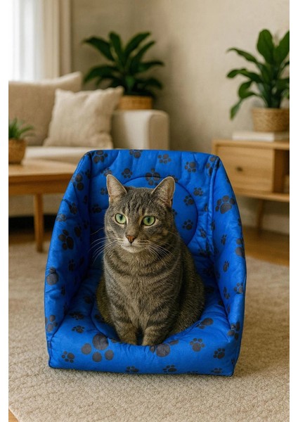 Üç Fonksiyonlu Kedi Yatağı - Mavi fırsatları