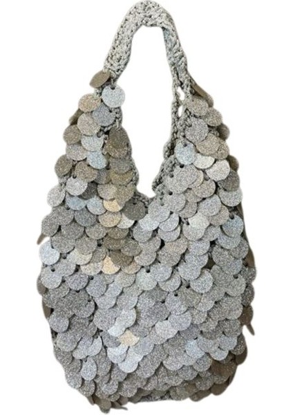 9686 El Yapımı Pullu Payetli Abiye El / Omuz Çantası - 27 x 20 cm fırsatları
