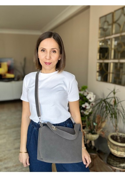 Gri Süet Omuz Çantası indirimleri