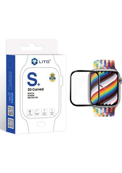 Apple Watch Ekran Koruyucu, Full Yapışkanlı 45 mm