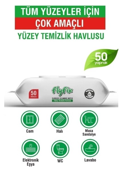 3 Adet Easy Clean Beyaz Sabun Katkılı Yüzey Temizlik Havlusu 50 Yaprak