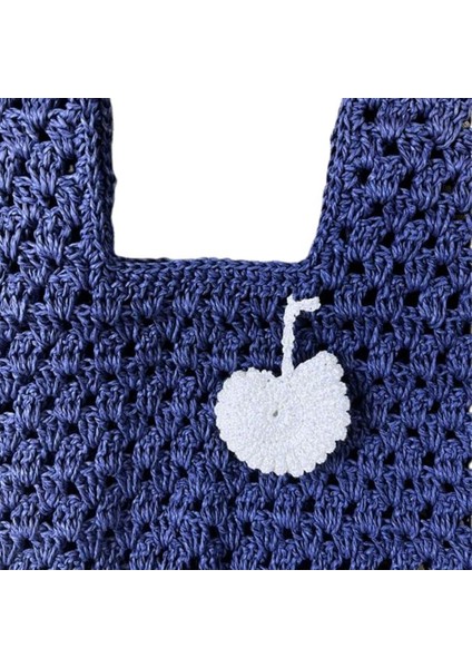 6400 El Örgüsü Lacivert Renk Kağıt Ip Omuz Çantası fırsatları