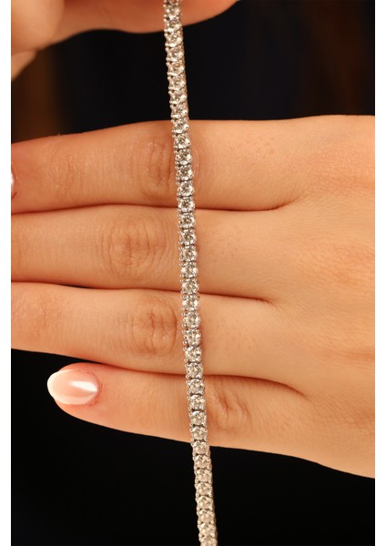 Su Yolu Beyaz Model 8 Ayar Altın Bileklik CGKBLK0367