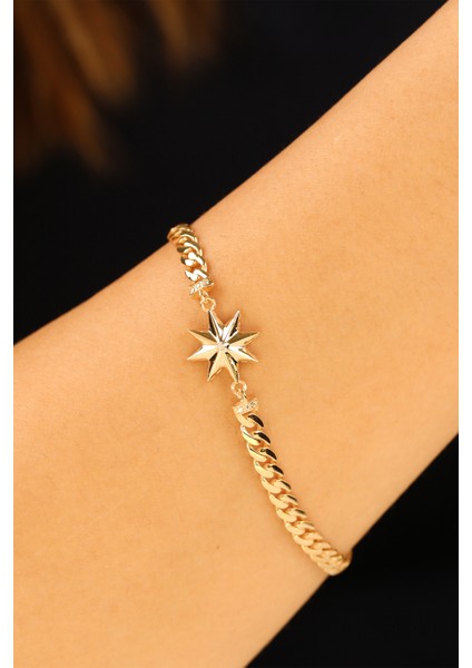 Kutup Yıldızı Figürlü Gurmet 8 Ayar Altın Bileklik CGKBLK0369