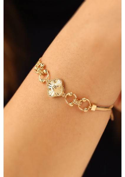 Yonca Model Balıksırtı 8 Ayar Altın Bileklik CGKBLK0371