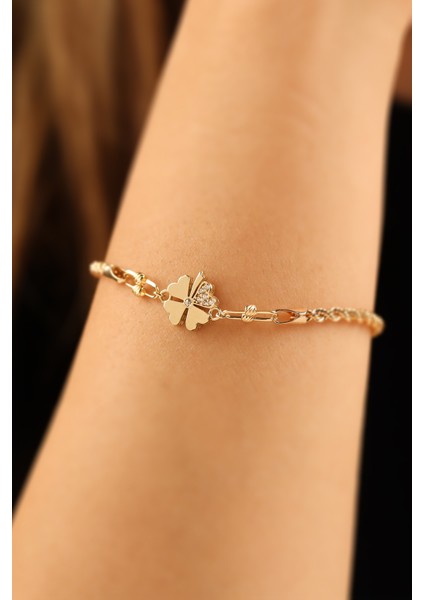 Halatlı Yoncalı Model 8 Ayar Altın Bileklik CGKBLK0372 fiyatları