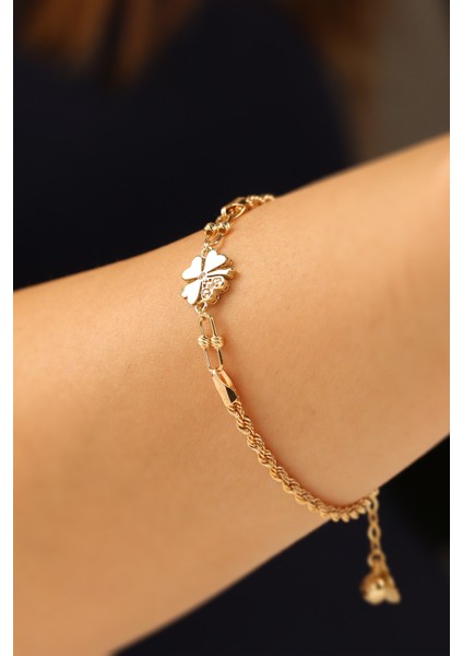 Halatlı Yoncalı Model 8 Ayar Altın Bileklik CGKBLK0372 fırsatları