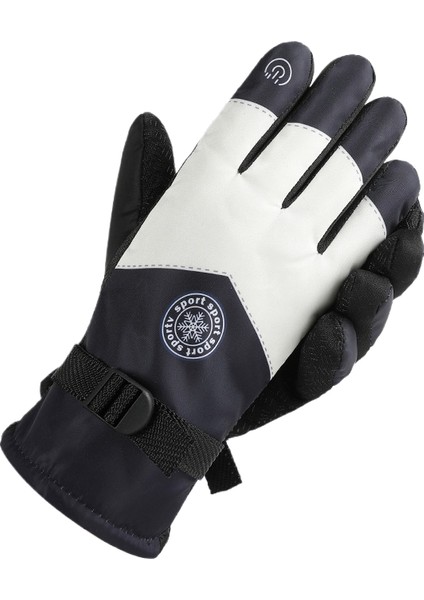 Bisiklet ve Kayak İçin Sıcak, Kalın, Polar Astarlı, Rüzgar Geçirmez, Soğuk Geçirmez ve Su Geçirmez Eldivenler (Yurt Dışından)