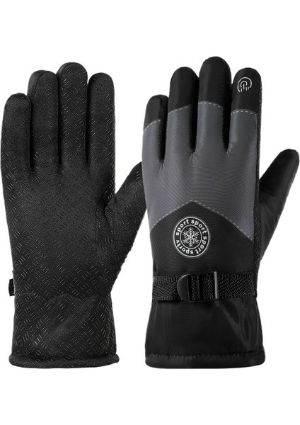 Bisiklet ve Kayak İçin Sıcak, Kalın, Polar Astarlı, Rüzgar Geçirmez, Soğuk Geçirmez ve Su Geçirmez Eldivenler (Yurt Dışından)