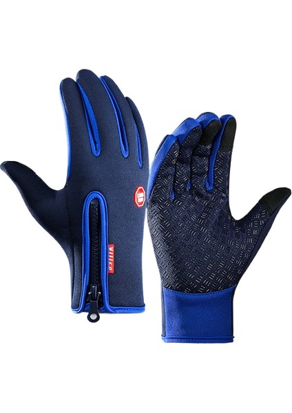 Dokunmatik Ekran Uyumlu, Açık Hava Sporları Için Polar Astarlı, Rüzgar Geçirmez, Kaymaz, Sıcak Eldivenler Bisiklet ve Kayak Için (Yurt Dışından)