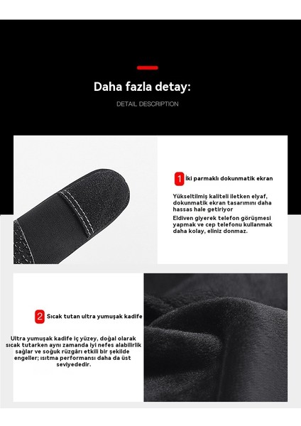 Dokunmatik Ekran Uyumlu, Açık Hava Sporları Için Polar Astarlı, Rüzgar Geçirmez, Kaymaz, Sıcak Eldivenler Bisiklet ve Kayak Için (Yurt Dışından) modelleri